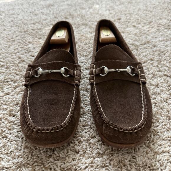 G.H. Bass Weejuns Horse Bit Loafers Men’s Size 12 Brown Leather Suede Slip Shoes - Picture 3 of 10